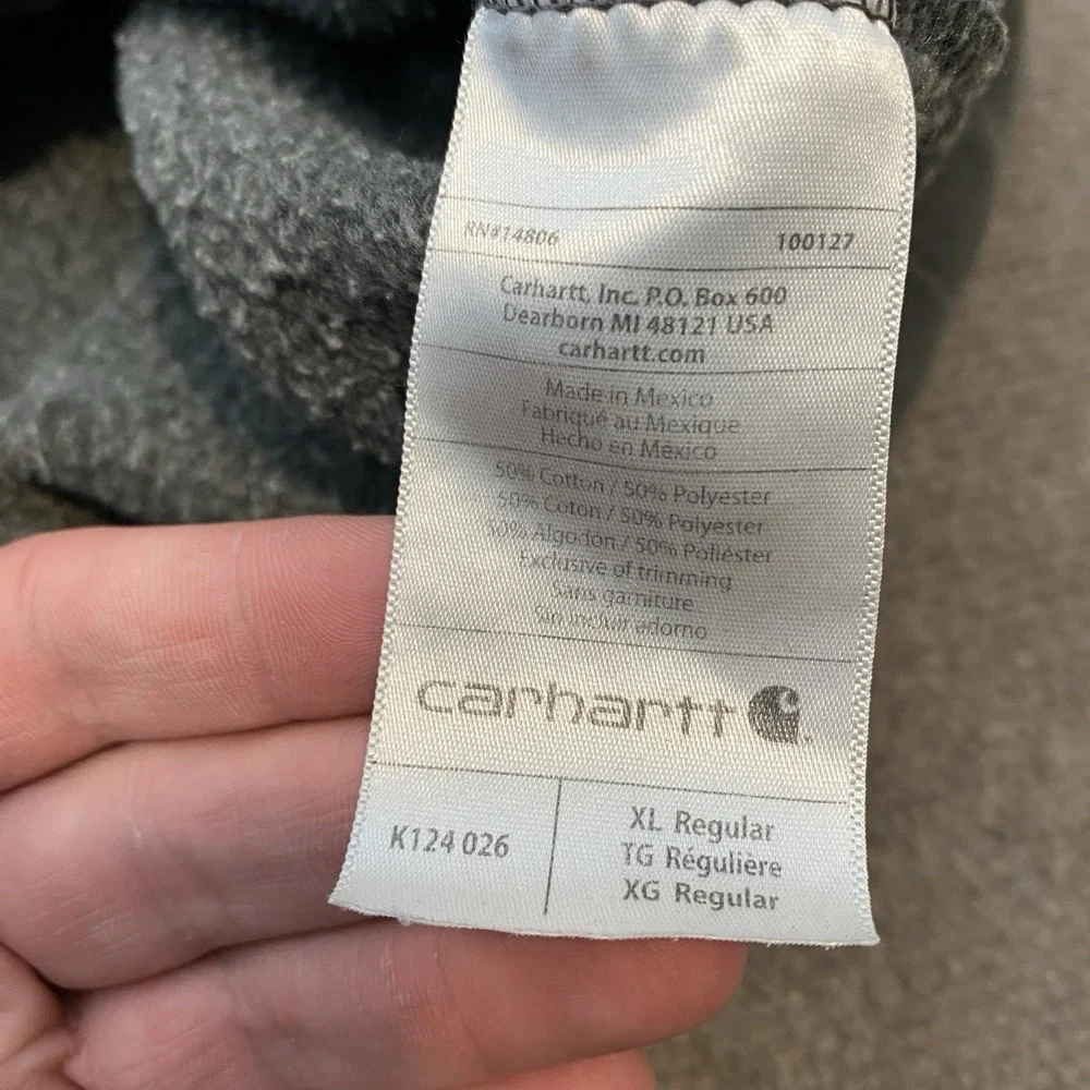 Vtg Carhartt Mens Size XL Crazy Faded Gray‎ Sweatshirt K124 Grunge Streetwear